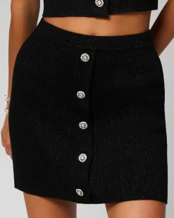 Jupe Mini Metallise Boutons Bijoux*FROM FUTURE Online