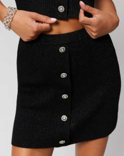 Jupe Mini Metallise Boutons Bijoux*FROM FUTURE Online