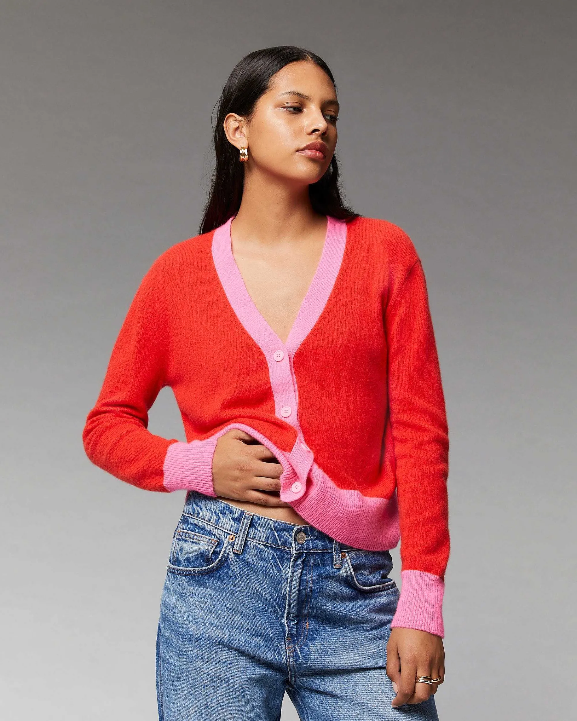 Pull Cardigan Bicolore Leger*FROM FUTURE Discount