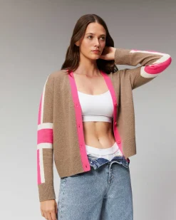 Pull Cardigan Manches Tricolore Leger*FROM FUTURE Hot