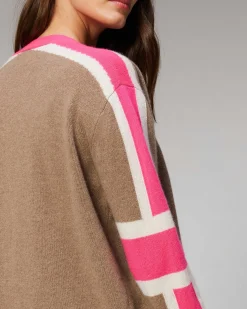 Pull Cardigan Manches Tricolore Leger*FROM FUTURE Outlet