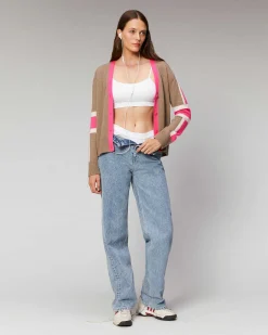 Pull Cardigan Manches Tricolore Leger*FROM FUTURE Hot