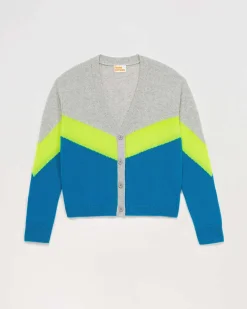 Pull Cardigan Tricolore Leger*FROM FUTURE Hot