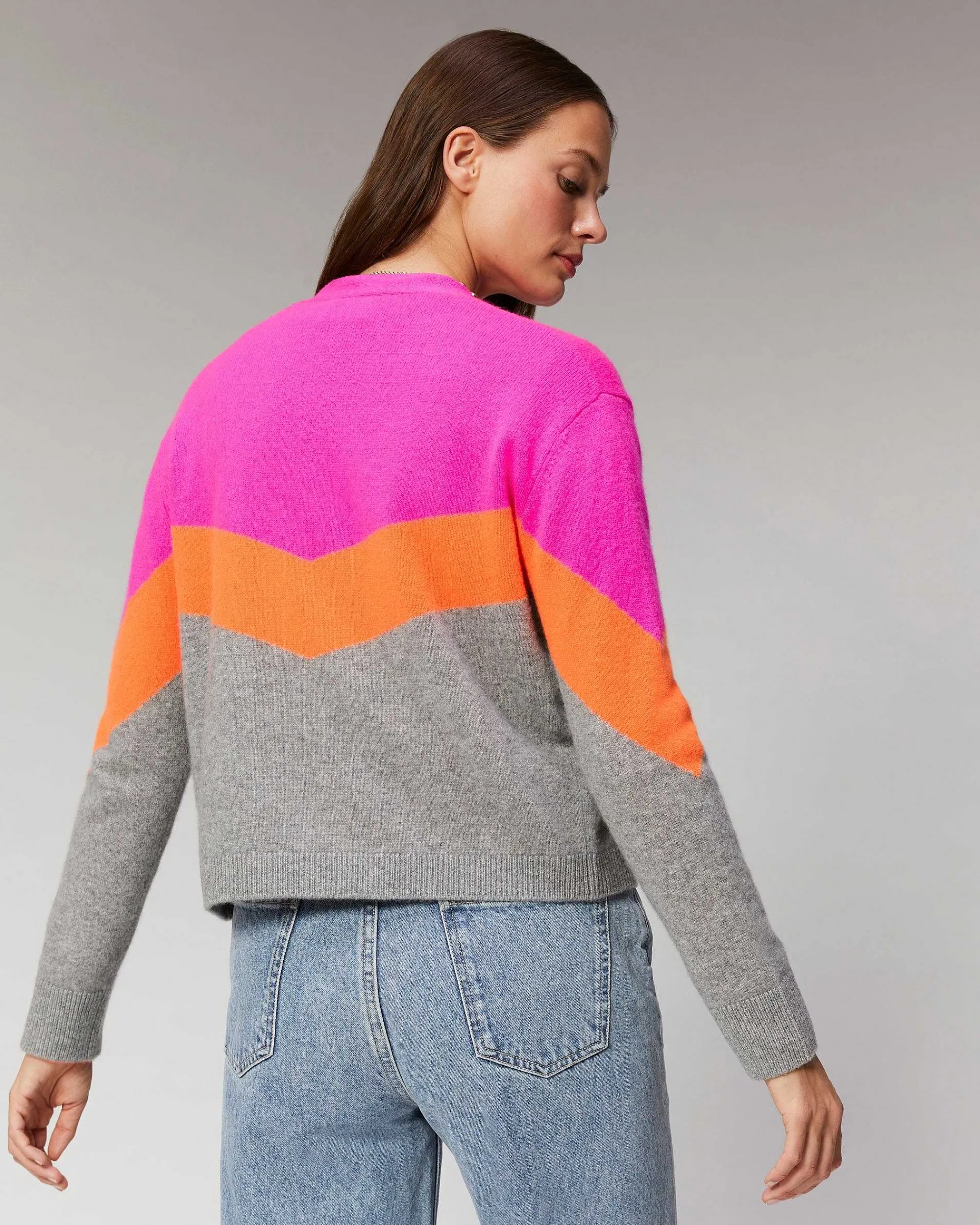 Pull Cardigan Tricolore Leger*FROM FUTURE Hot