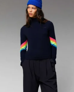 Pull Col Montant Bandes Manches Multico Leger*FROM FUTURE Sale