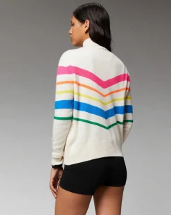 Pull Col Montant Bandes Multicolore Leger*FROM FUTURE Best