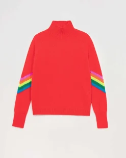 Pull Col Montant Bandes Manches Multicolore Leger*FROM FUTURE Clearance