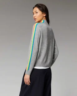 Pull Col Montant Bandes Manches Multicolore Leger*FROM FUTURE