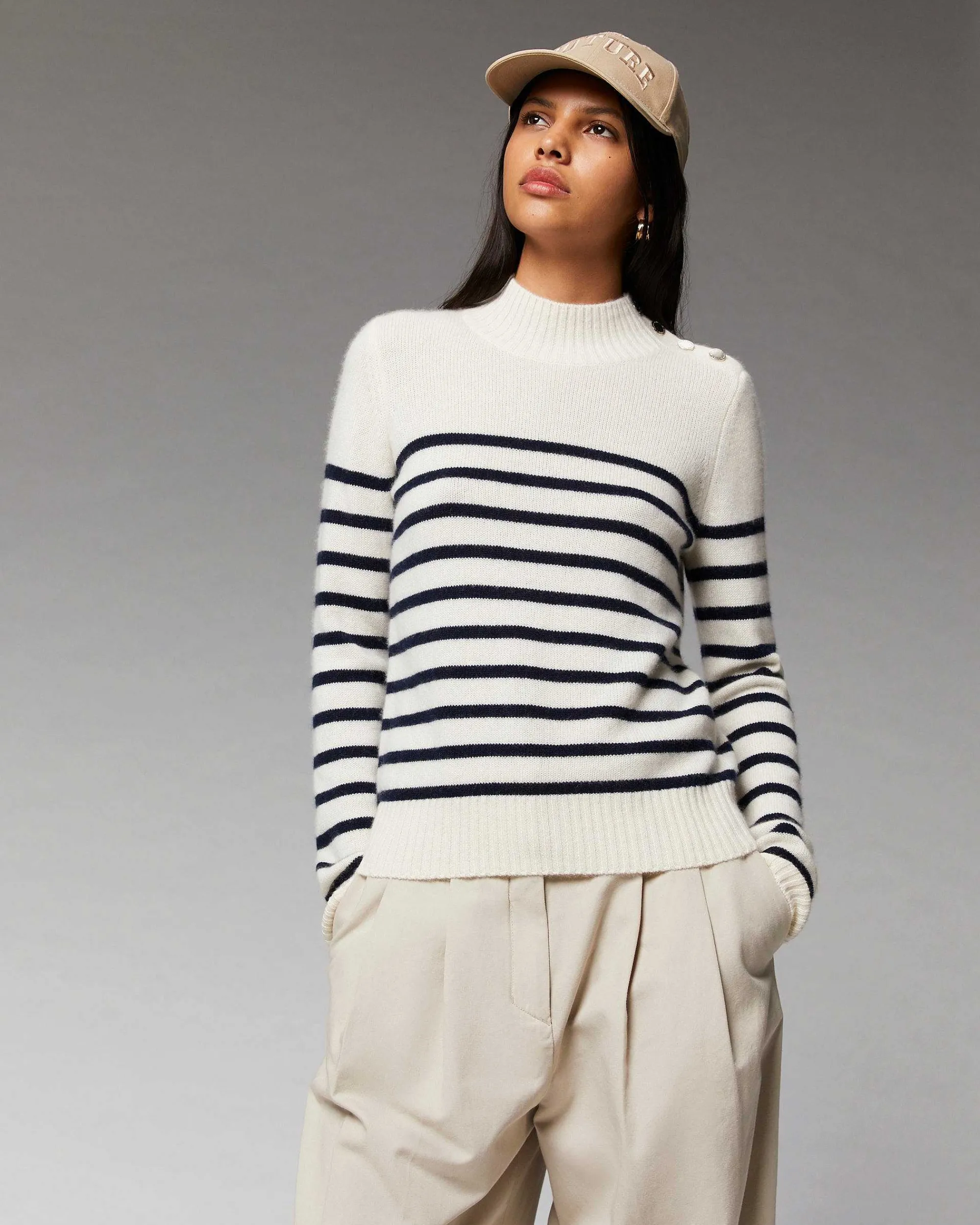 Pull Col Montant Mariniere A Boutons*FROM FUTURE Outlet