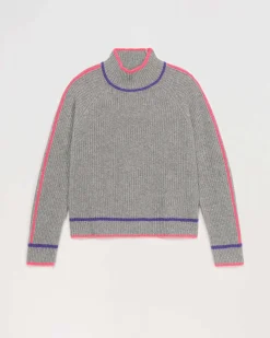 Pull Col Montant Tricolore Maille Perlee*FROM FUTURE Discount