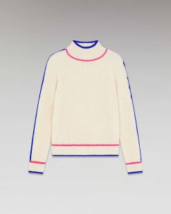 Pull Col Montant Tricolore Maille Perlee*FROM FUTURE New