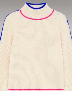 Pull Col Montant Tricolore Maille Perlee*FROM FUTURE New