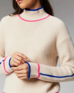 Pull Col Montant Tricolore Maille Perlee*FROM FUTURE New