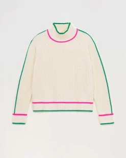 Pull Col Montant Tricolore Maille Perlee*FROM FUTURE Discount