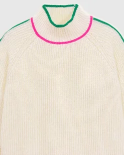 Pull Col Montant Tricolore Maille Perlee*FROM FUTURE Discount