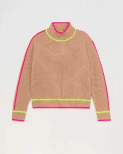 Pull Col Montant Tricolore Maille Perlee*FROM FUTURE Online