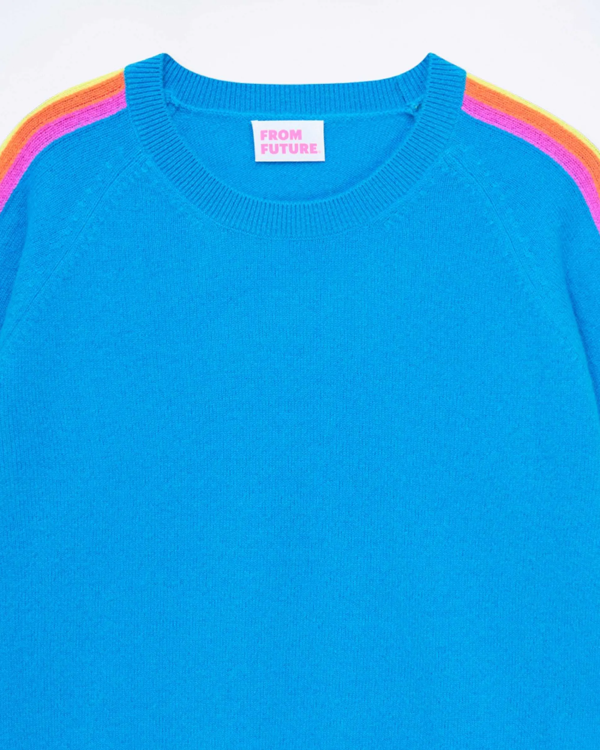 Pull Col Rond Bande Multicolore Aux Manches*FROM FUTURE