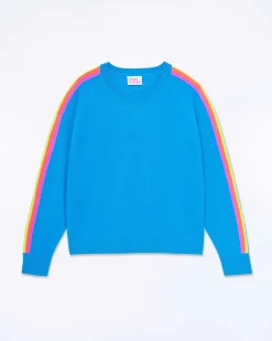 Pull Col Rond Bande Multicolore Aux Manches*FROM FUTURE