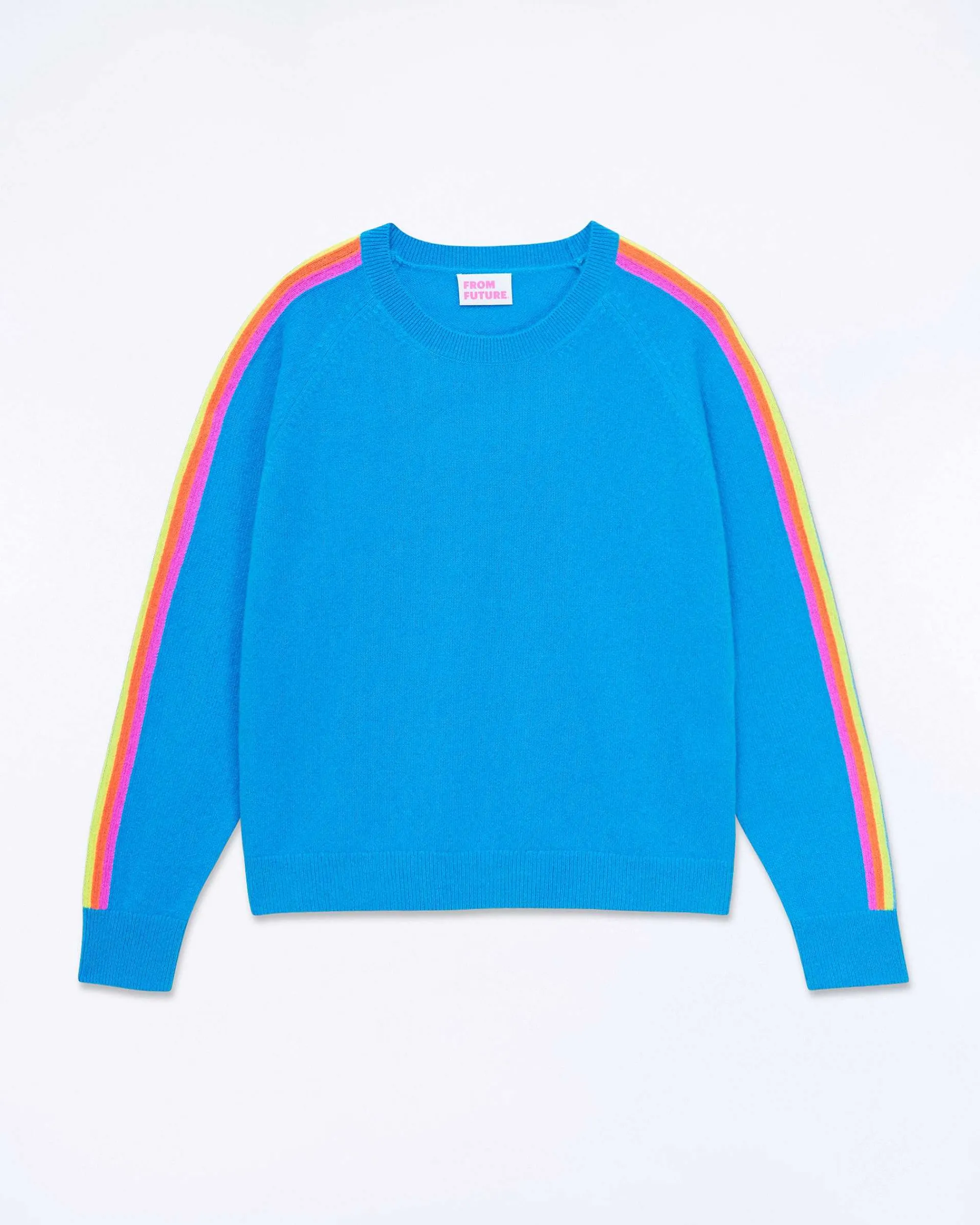 Pull Col Rond Bande Multicolore Aux Manches*FROM FUTURE