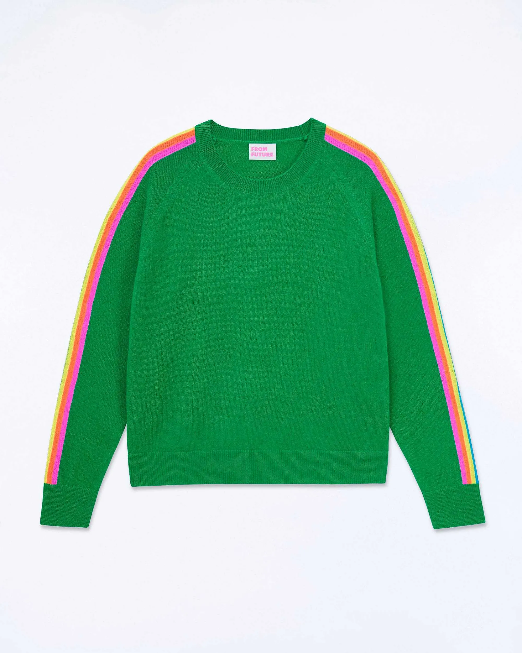 Pull Col Rond Bande Multicolore Aux Manches*FROM FUTURE Hot