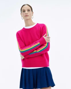 Pull Col Rond Bande Multicolore Aux Manches*FROM FUTURE