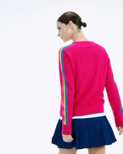 Pull Col Rond Bande Multicolore Aux Manches*FROM FUTURE