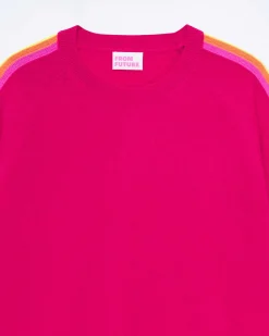 Pull Col Rond Bande Multicolore Aux Manches*FROM FUTURE