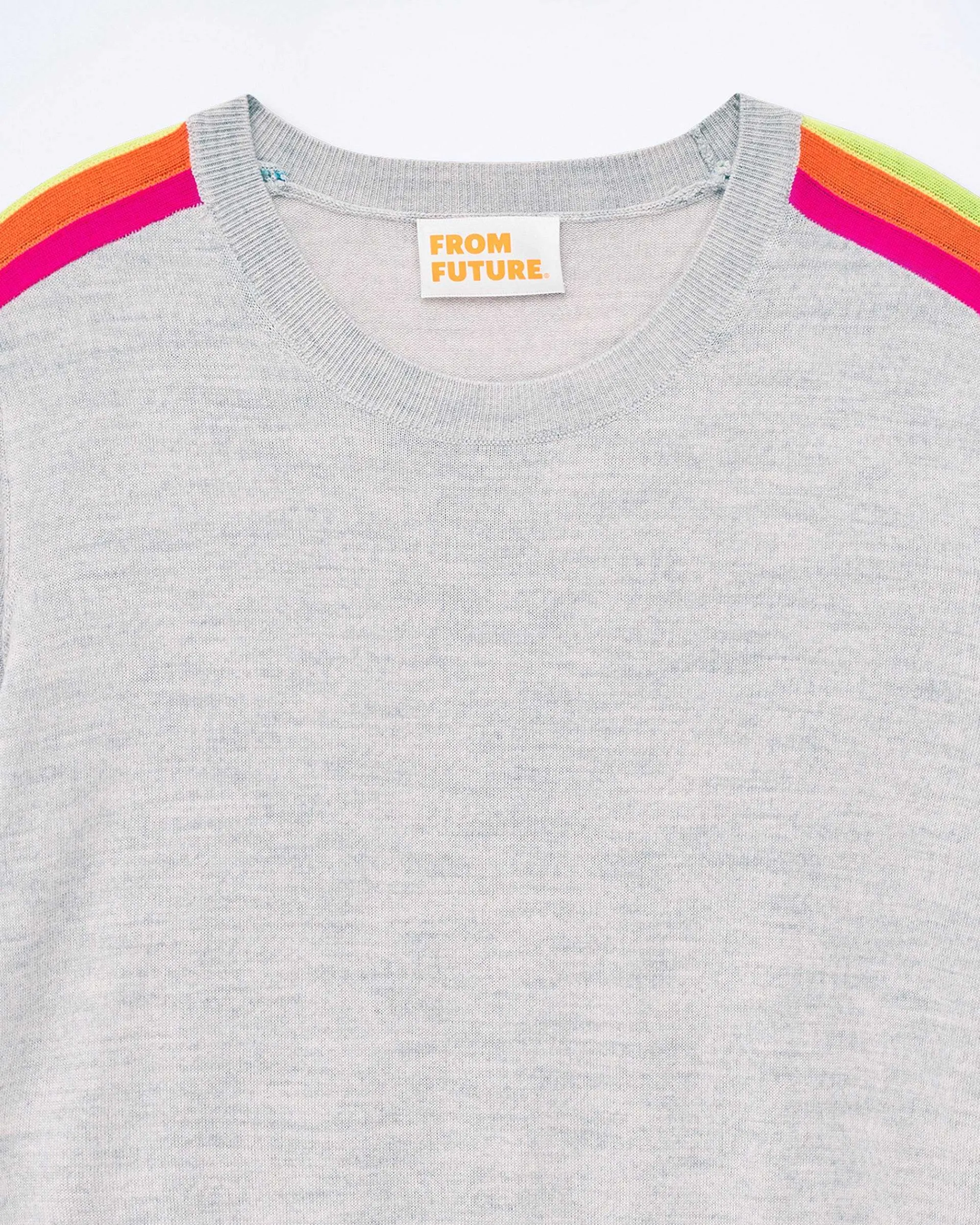 Pull Col Rond Bande Multicolore Aux Manches*FROM FUTURE Outlet