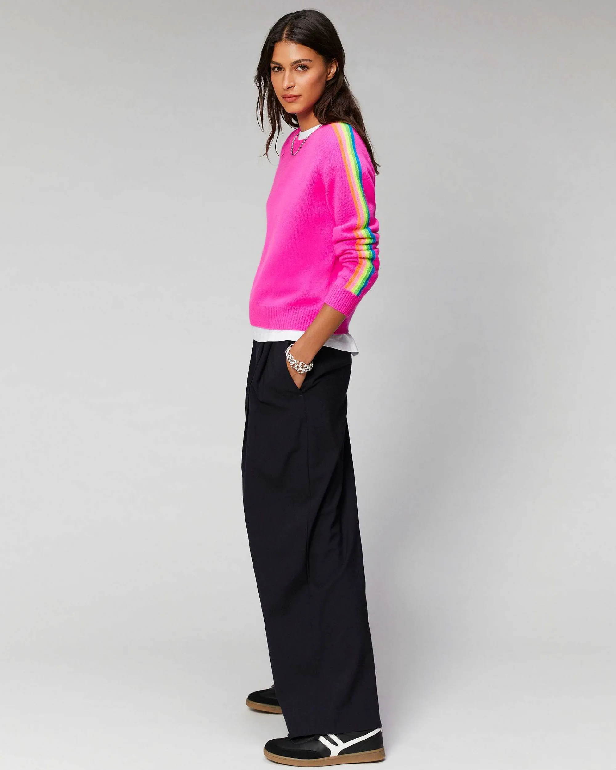 Pull Col Rond Bandes Manches Multicolore*FROM FUTURE Outlet