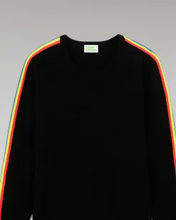 Pull Col Rond Bandes Manches Multicolore*FROM FUTURE Clearance