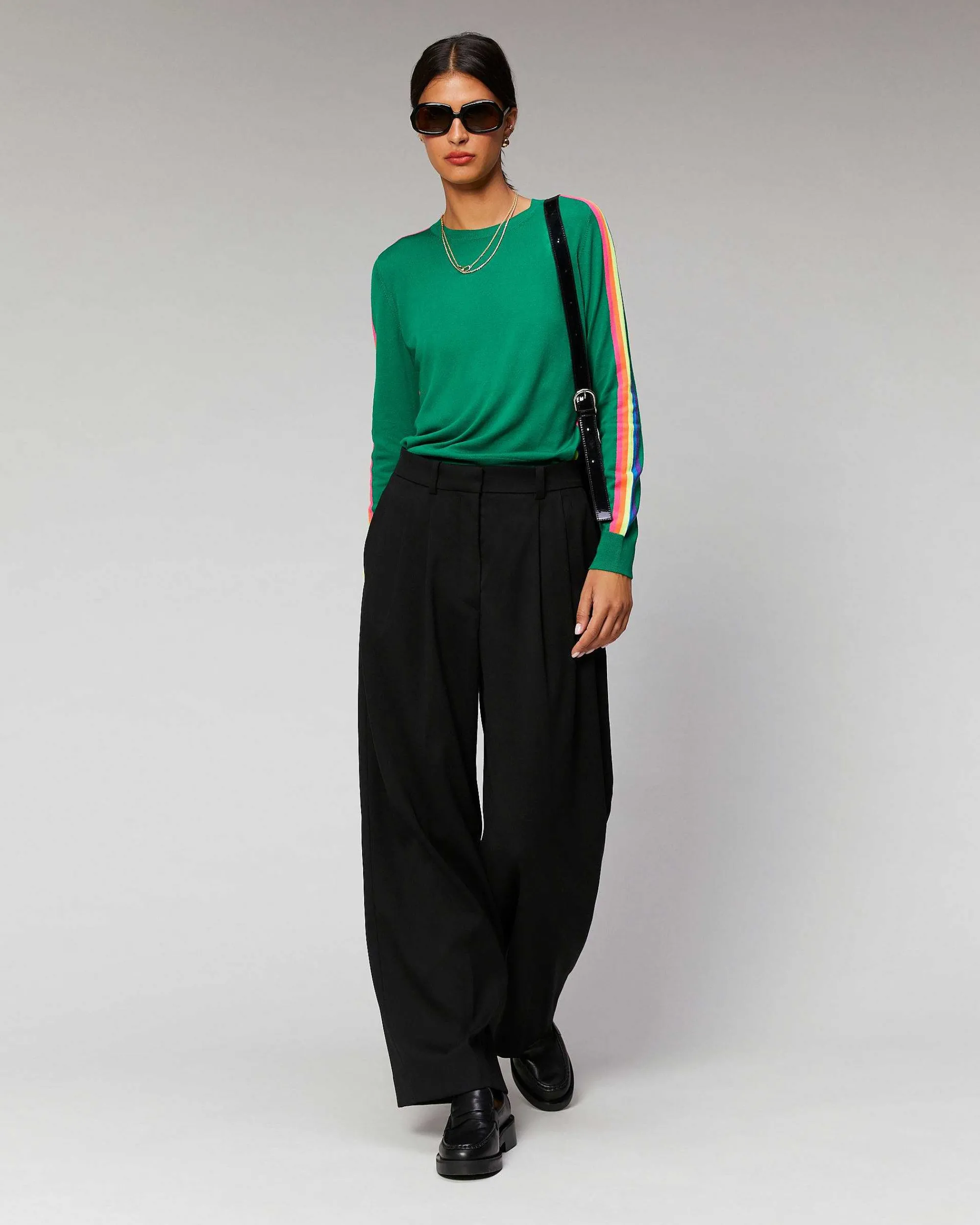 Pull Col Rond Bandes Manches Multicolore*FROM FUTURE Outlet