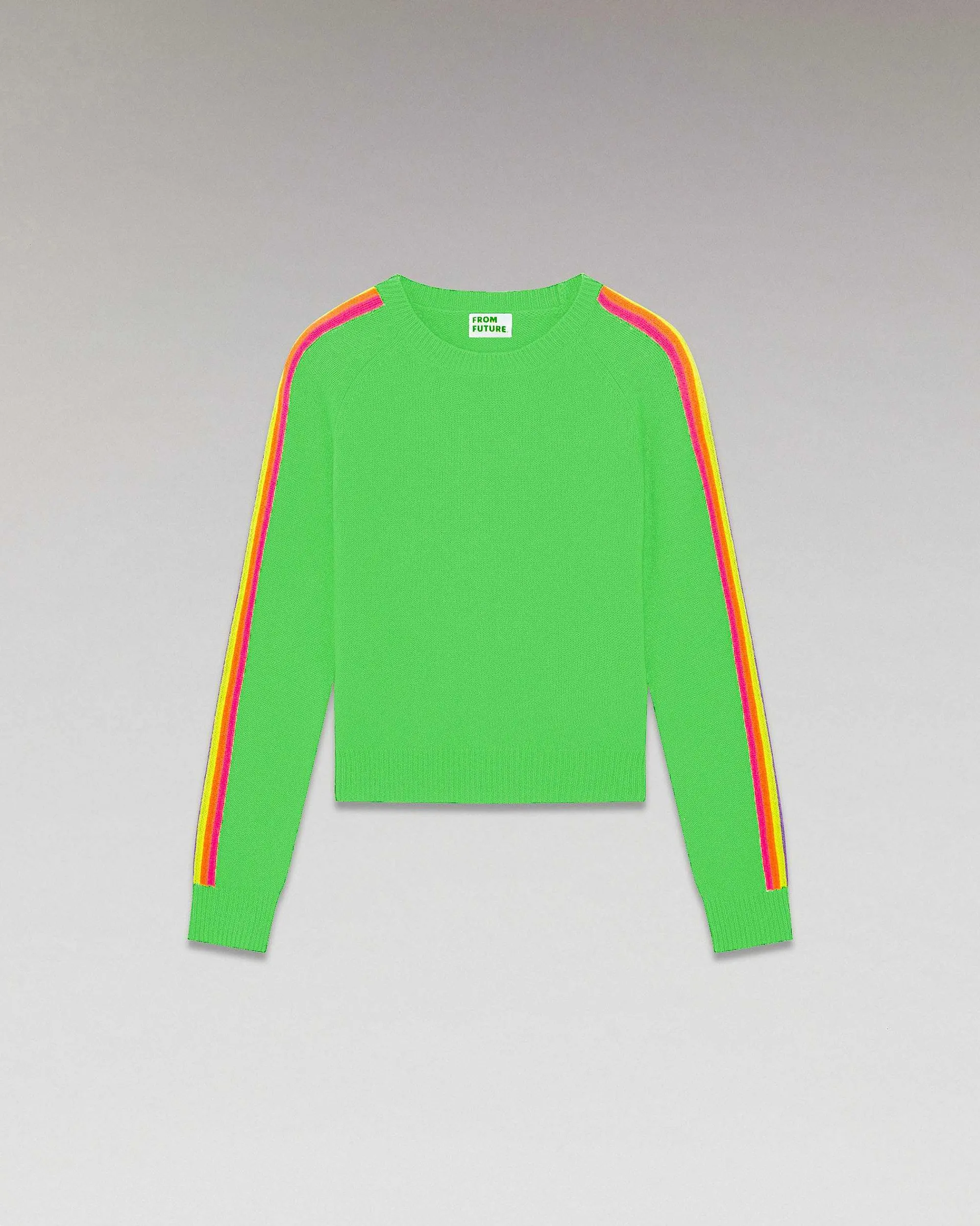 Pull Col Rond Bandes Manches Multicolore*FROM FUTURE Clearance