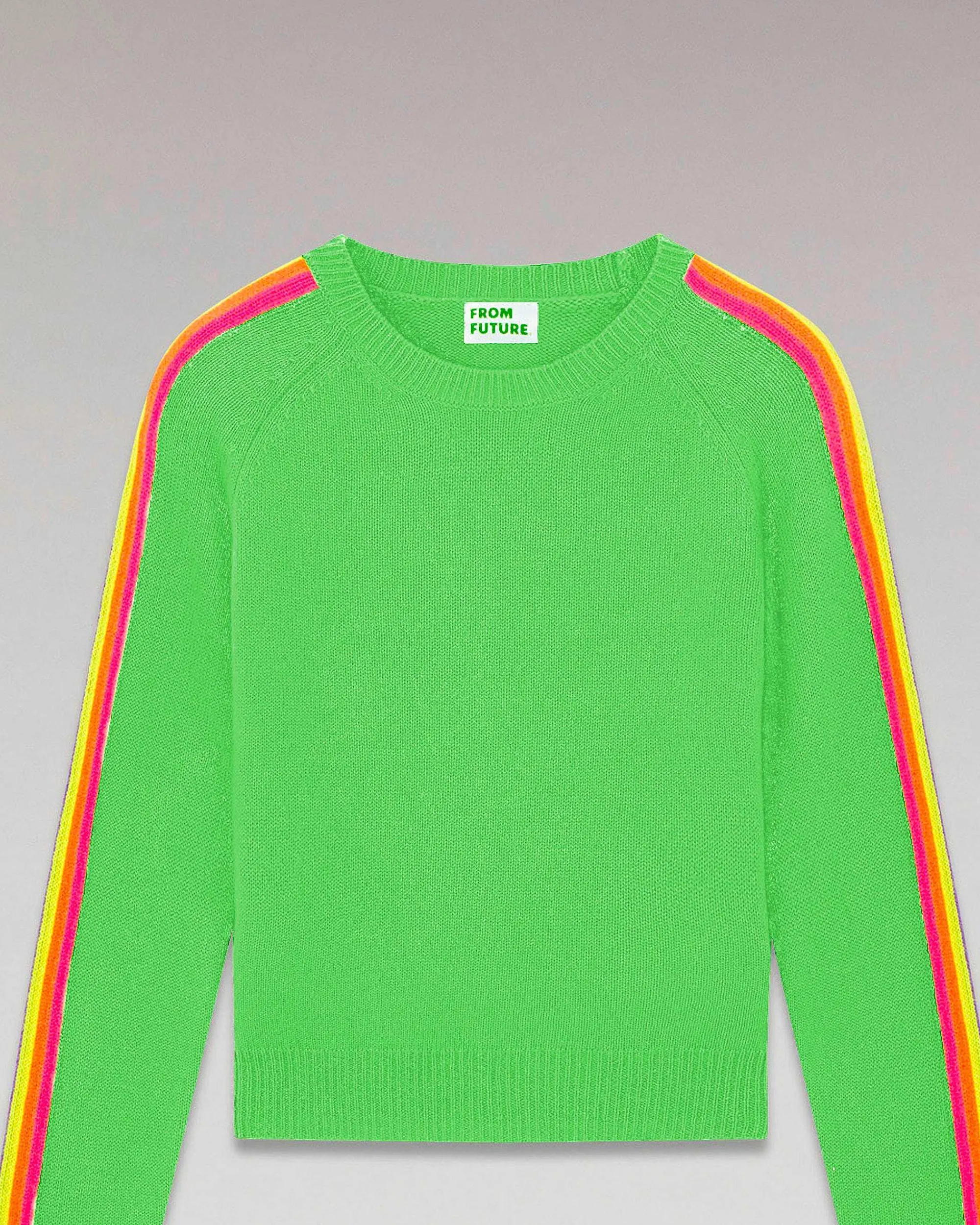 Pull Col Rond Bandes Manches Multicolore*FROM FUTURE Clearance