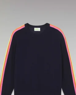 Pull Col Rond Bandes Manches Multico*FROM FUTURE Outlet