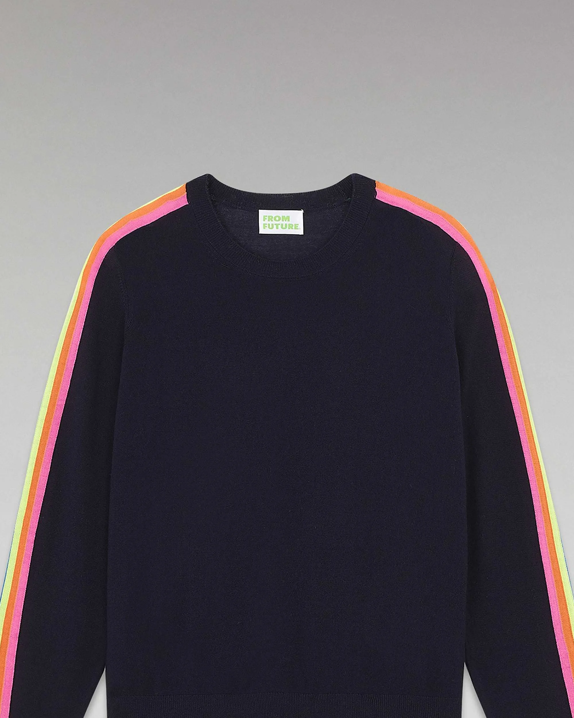 Pull Col Rond Bandes Manches Multico*FROM FUTURE Outlet