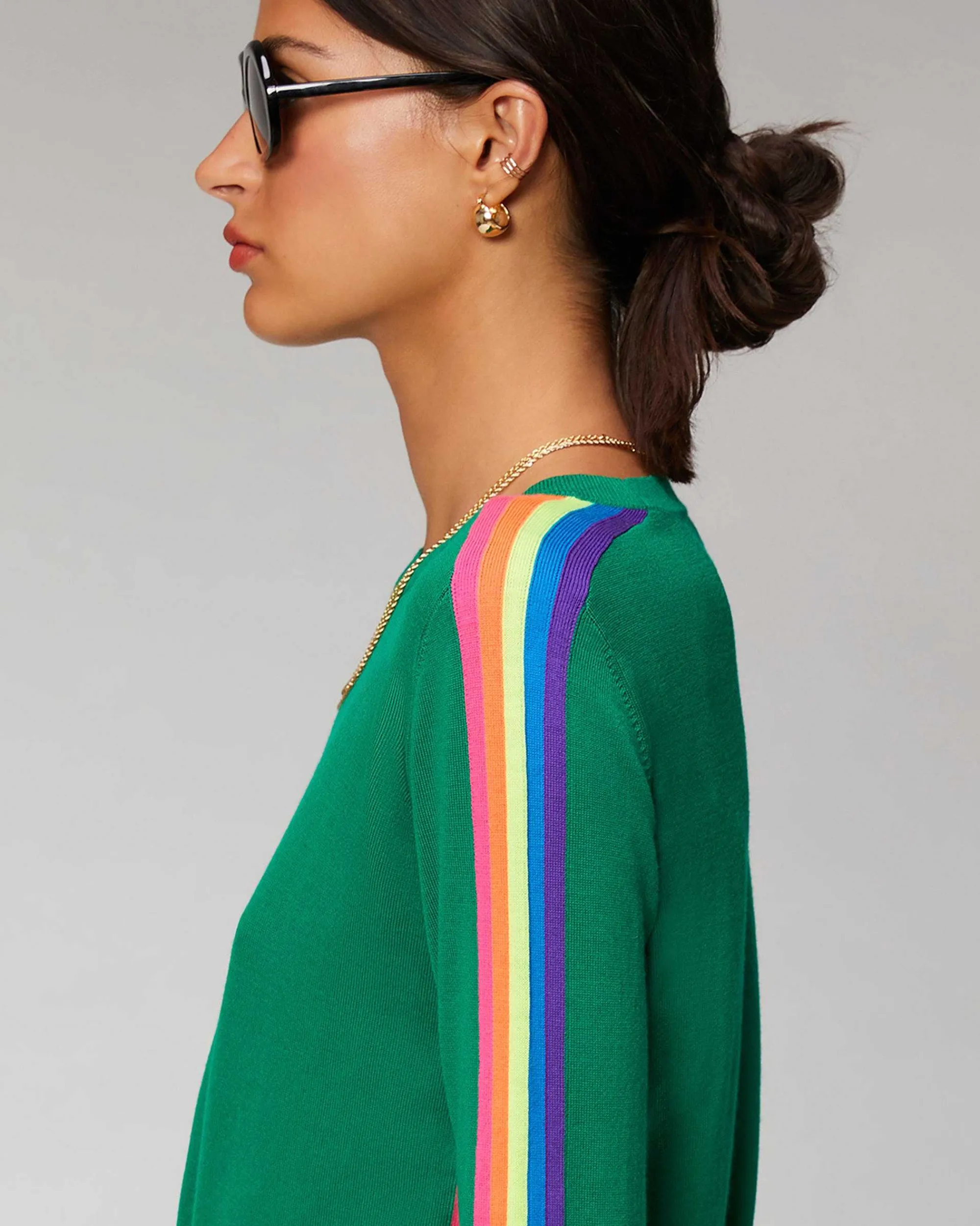 Pull Col Rond Bandes Manches Multico*FROM FUTURE Outlet