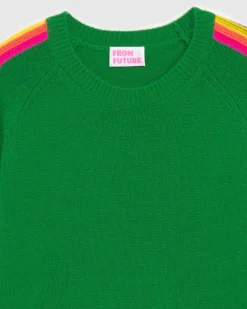 Pull Col Rond Bandes Manches Multicolore*FROM FUTURE