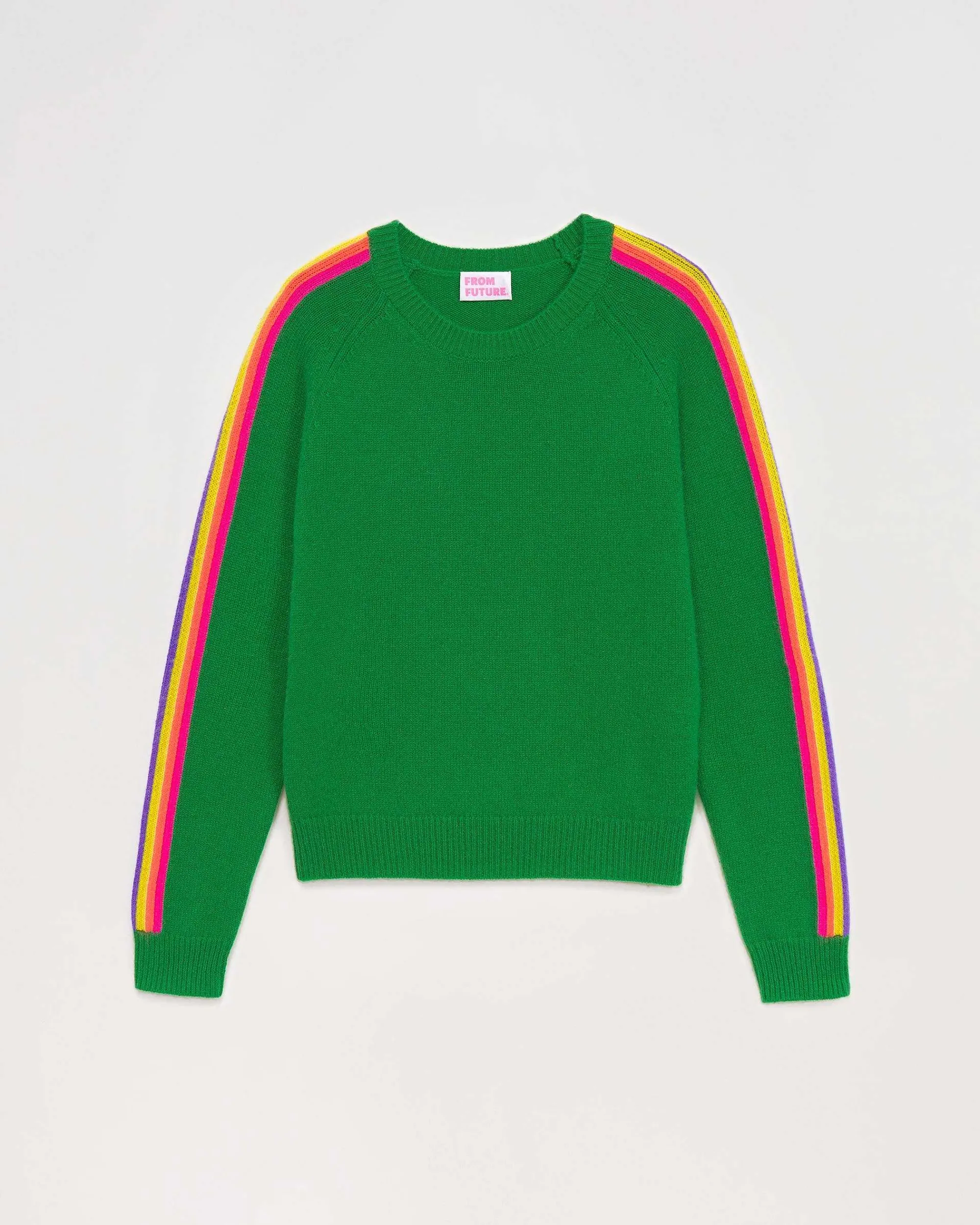 Pull Col Rond Bandes Manches Multicolore*FROM FUTURE