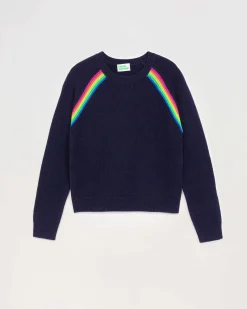 Pull Col Rond Bandes Multicolore Raglan*FROM FUTURE Sale