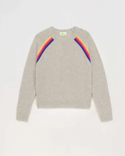 Pull Col Rond Bandes Multicolore Raglan*FROM FUTURE