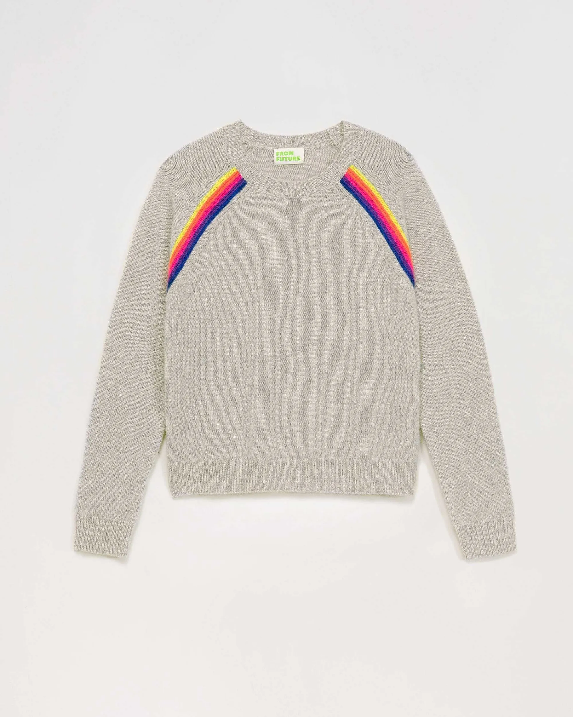 Pull Col Rond Bandes Multicolore Raglan*FROM FUTURE