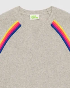 Pull Col Rond Bandes Multicolore Raglan*FROM FUTURE Discount