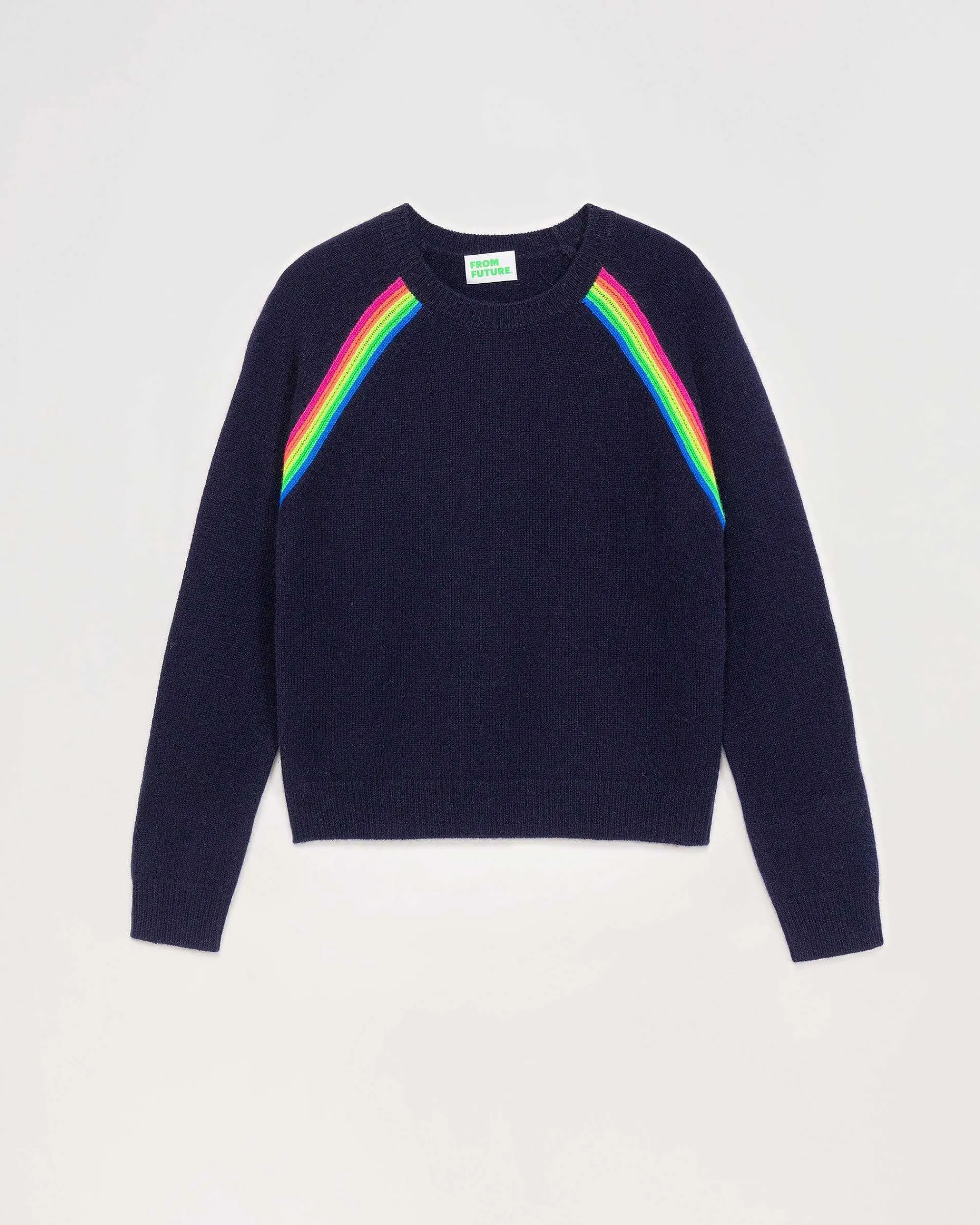 Pull Col Rond Bandes Multicolore Raglan*FROM FUTURE Sale