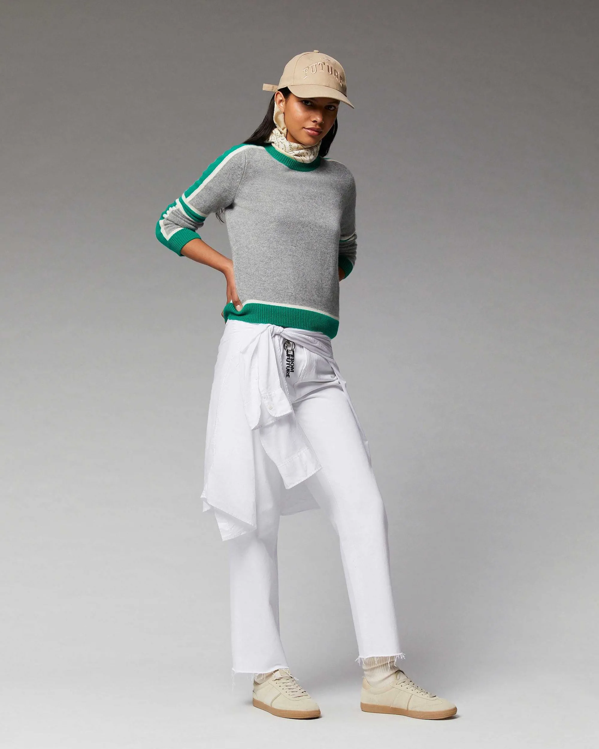 Pull Col Rond Bandes Tricolore*FROM FUTURE Online