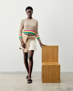 Pull Col Rond Bas A Bandes Multicolores*FROM FUTURE Hot