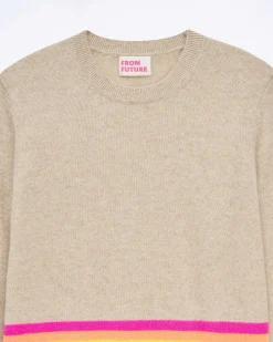 Pull Col Rond Bas A Bandes Multicolores*FROM FUTURE Hot