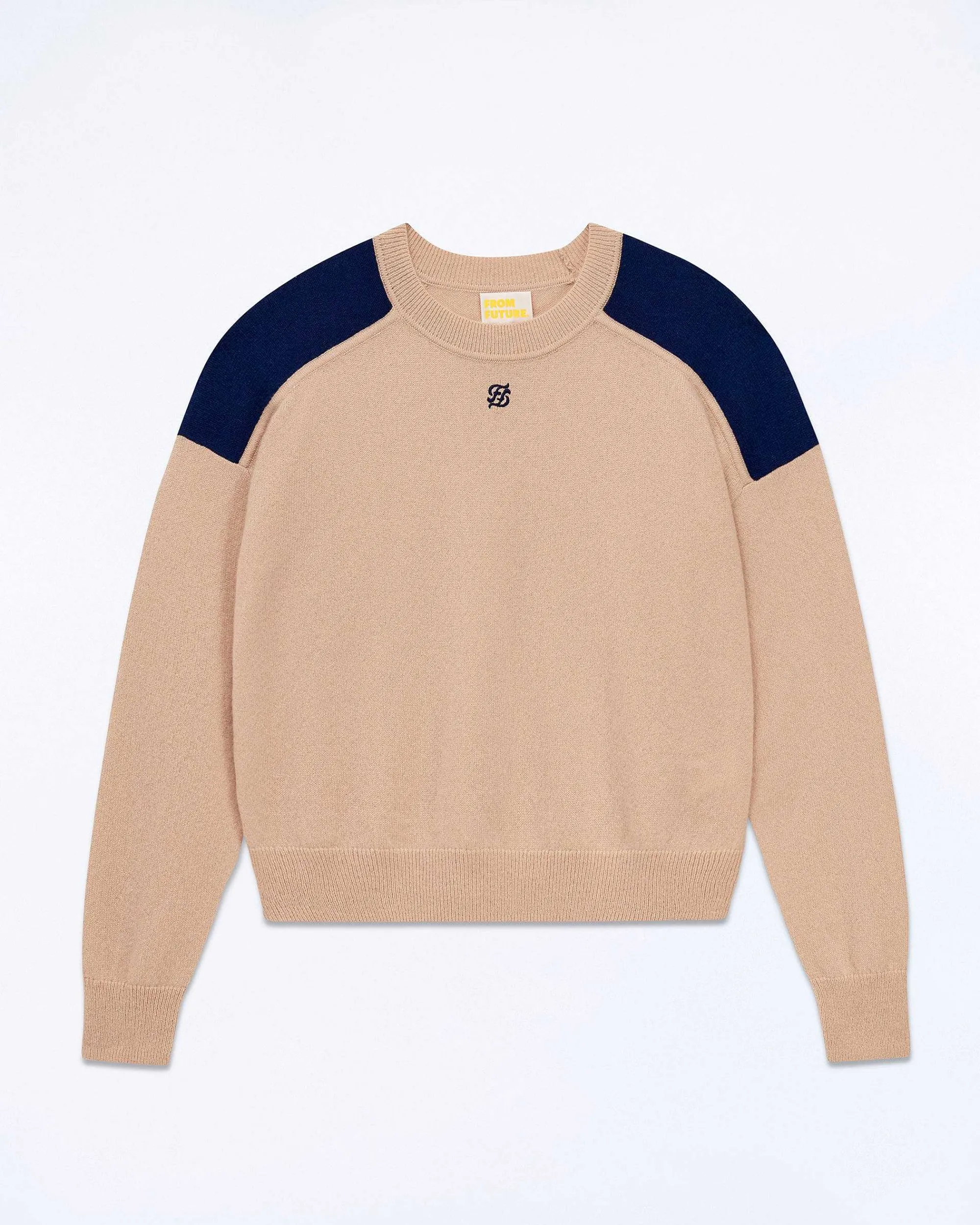 Pull Col Rond Bicolore Et Broderie*FROM FUTURE