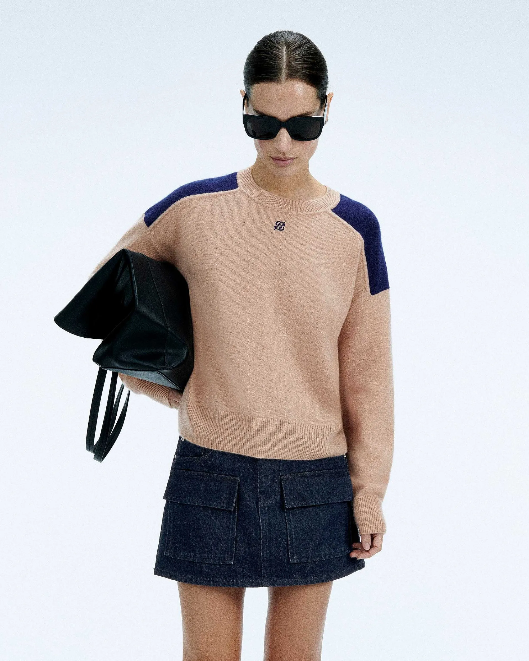 Pull Col Rond Bicolore Et Broderie*FROM FUTURE