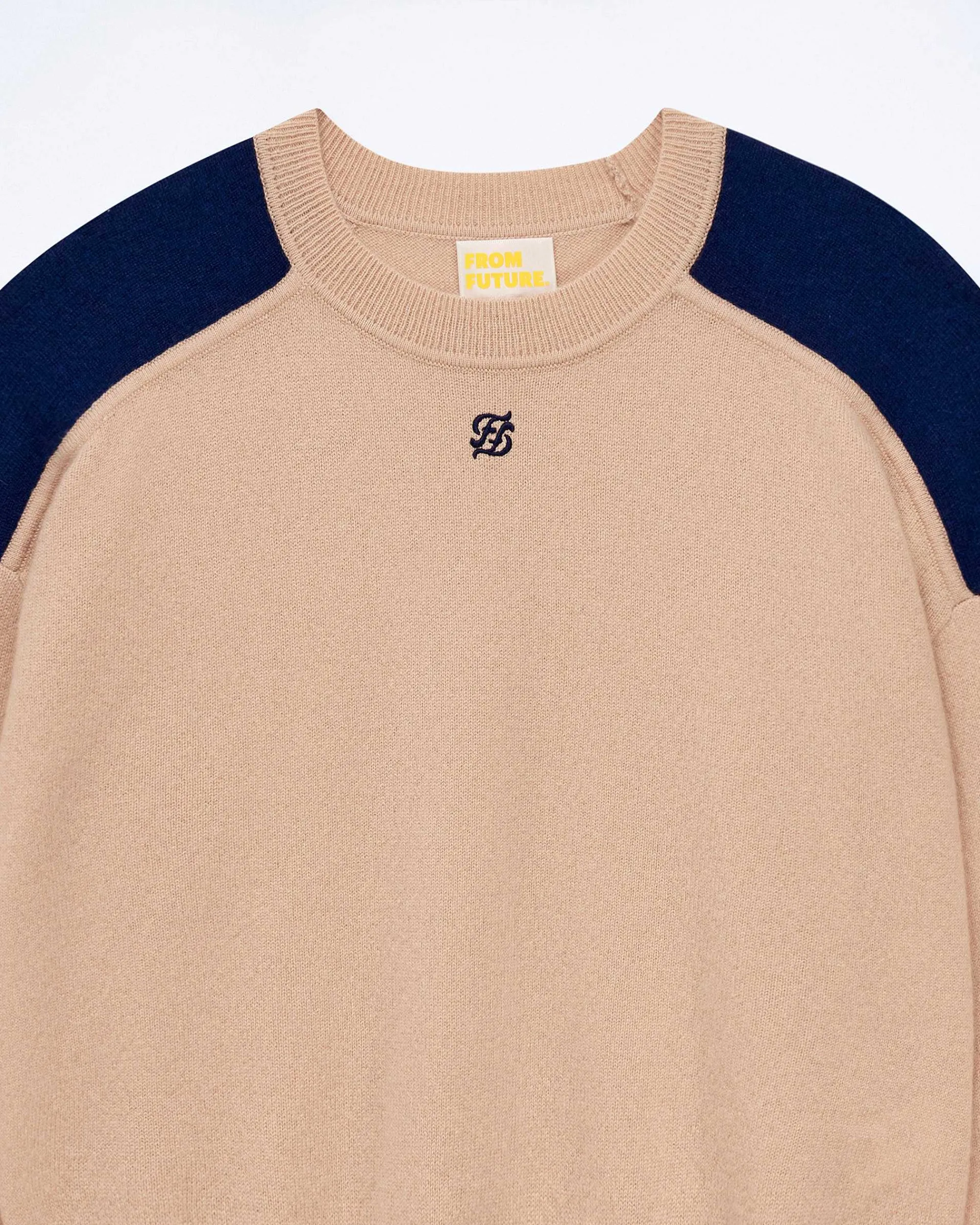 Pull Col Rond Bicolore Et Broderie*FROM FUTURE