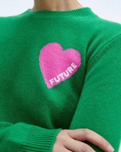 Pull Col Rond Coeur Broderie Future Light*FROM FUTURE